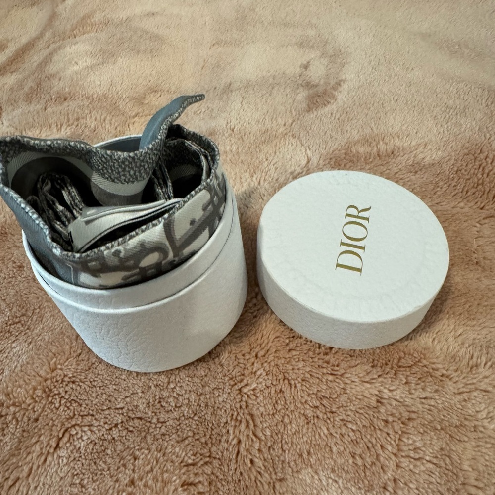 Dior logo Gray mini scarf twilly